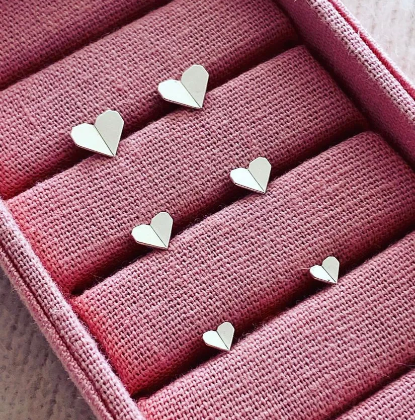 Trio Coração de origâmi